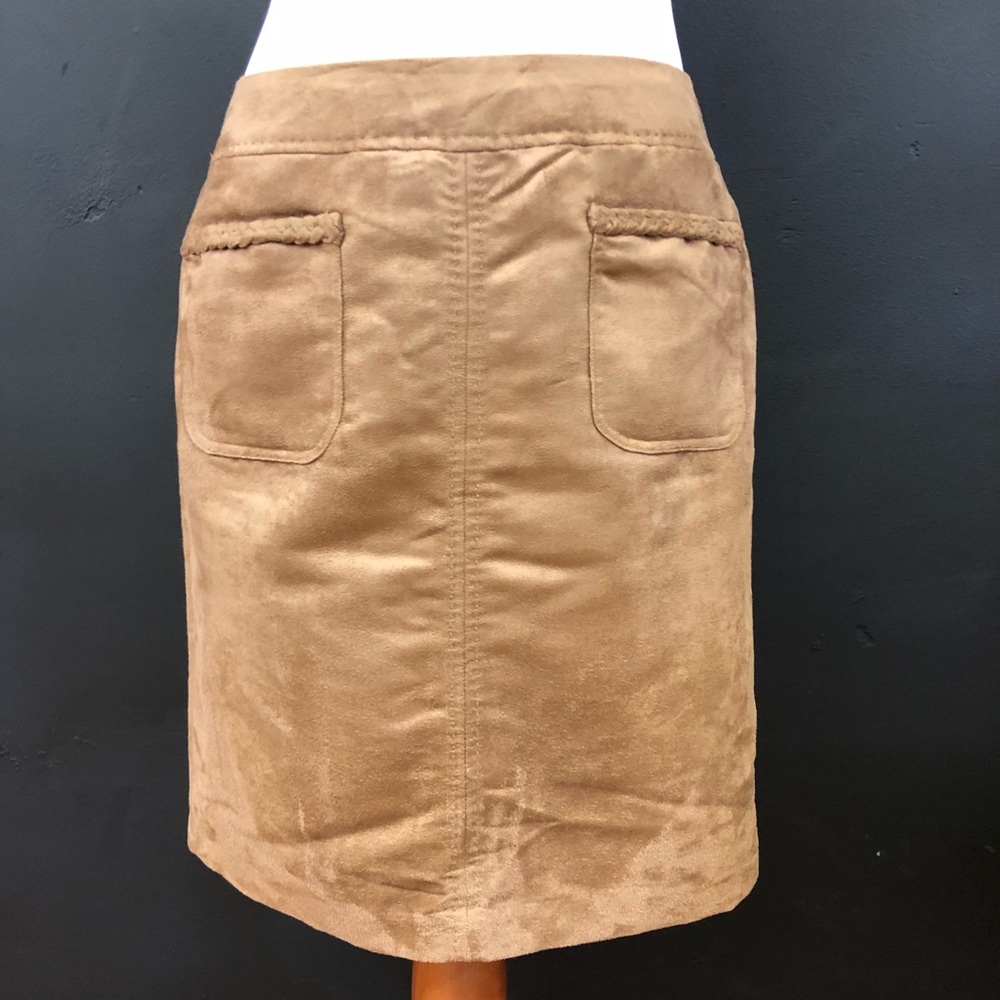 Cato Fawn Brown Faux Suede Skirt